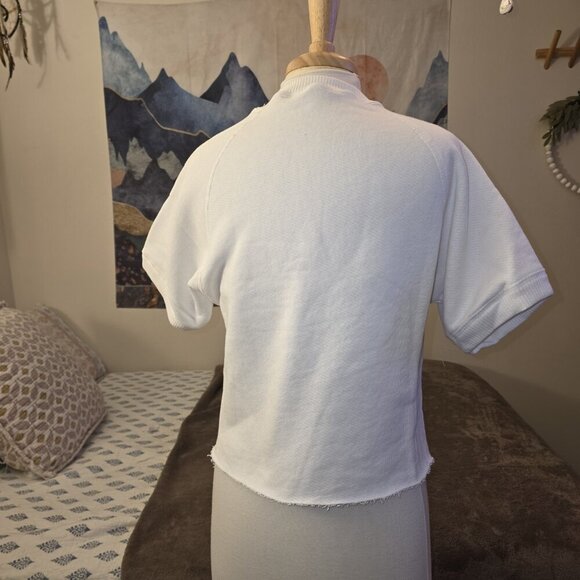 AG Adriano Goldschmied White Short Sleeve Sweatshirt Top Small Made in USA - Picture 5 of 11